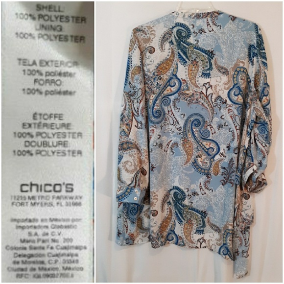 Chicos Printed Asymmetrical Top - Picture 7 of 8